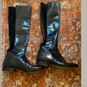 Michael Kors knee-high boots leather/fabric sz 9